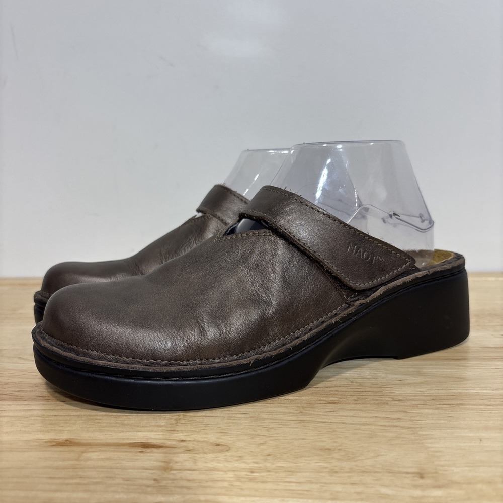 Naot Brown Leather Casual Clogs Shoes‎ Womens Size EU 39 L8